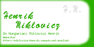 henrik miklovicz business card